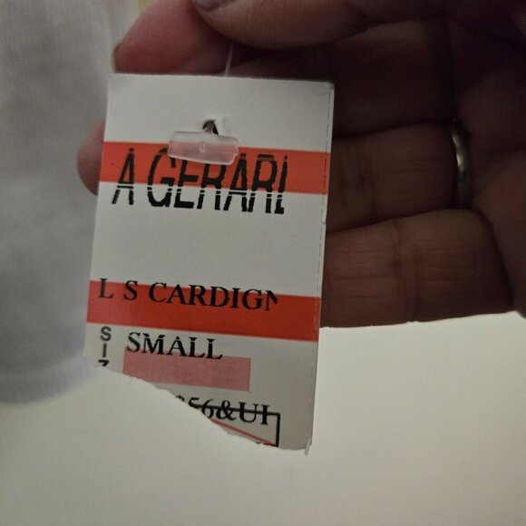 Alain Gerard Vintage NWT White Art To Wear Linen Blend Cardigan Sweater Size S - Picture 5 of 6